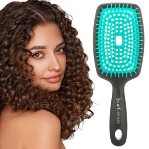 Curl Keeper Flexy Brush - Grey & Turquiose | Perfect Hair Brush for Curly Hair - Detangles Wavy & Coily Hair - 1 of 4