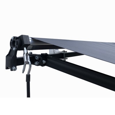 ALEKO 13' x 10' Retractable Gray Polyester Patio Awning with Black Frame