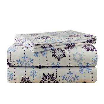 Pointehaven Super Heavy Weight 200 GSM 100% Soft Cotton Printed or Solid Flannel Deep Pocket Sheet Set