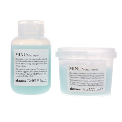 Davines MINU Illuminating Protective Shampoo 2.54 oz & Davines MINU Illuminating Protective Conditioner 2.63 oz Combo Pack