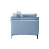 68" Mesut Sofa Light Blue Top Grain Leather with Metal Legs & Nailhead Trim - Acme Furniture - image 2 of 4