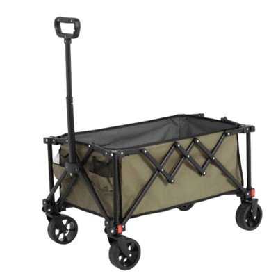 BEAFUP Folding Wagon Cart with All Terrain Wheels & Adjustable Handle,360° Smooth Mobility,Foldable Design for Camping,Shopping,Sports,Outdoor