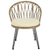 DOMETOUR Outdoor Leisure Chair Set - 2 Rattan Single Chairs with a Glass Round Table, Perfectly Suited for Patios, Balconies, and Courtyards - 4 of 4