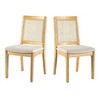 GDFStudio Dylan Rattan Back Upholstered Dining Chair (Set of 2) - 2 of 4
