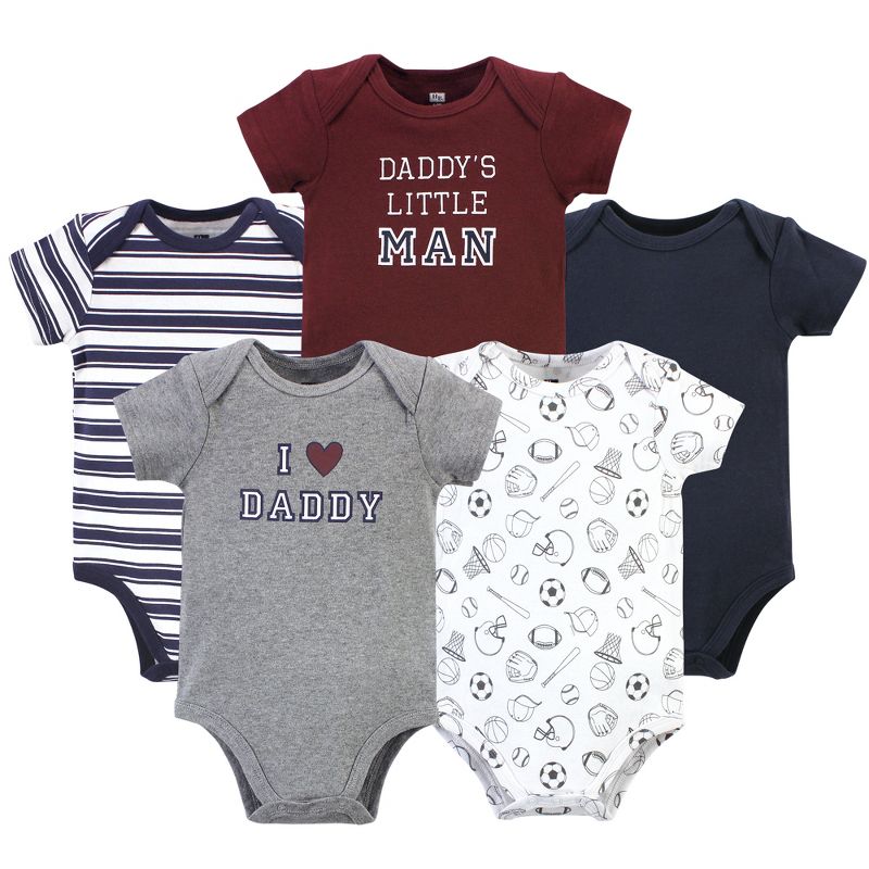 Hudson Baby Infant Boy Cotton Bodysuits, Boy Daddy 5-Pack, 1 of 8