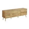 71" Laminate Mid-Century TV Stand Console with 2 Storage Drawers, 2 Cabinets with Adjustable Shelves, Solid Wood Legs, and Cable Management - 2 of 4