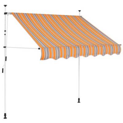 vidaXL Awning Post Set White 118.1 in.x96.5 in. Iron