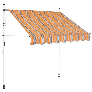 vidaXL Awning Post Set White 118.1 in.x96.5 in. Iron - 1 of 4
