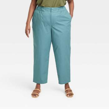 Women's High-rise Tapered Ankle Chino Pants - A New Day™ Teal Xl : Target