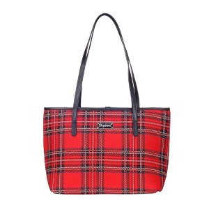 Signare USA Royal Stewart Tartan Red Shoulder Tote Bag - 1 of 4