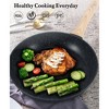 SKONYON Premium 12-Piece 3-Layer Nonstick Die-Cast Cookware Set with Glass Lids and Wood-Handle - 3 of 4