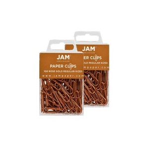 JAM Paper Colored Standard Paper Clips Small 1 Inch Rose Gold Paperclips 21832057A - 1 of 4