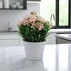 Unique Bargains Artificial Plants Pointed-Leaf Mum Plastic 3.94"x3.94"x7.87" 1 Pcs - 2 of 4