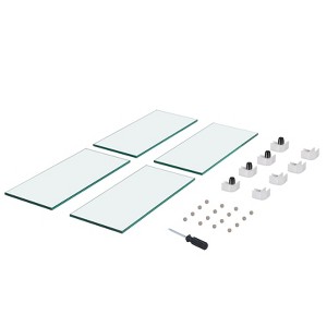 VEVOR Gas Fire Pit Wind Guard for Square Fire Table, 21 x 21 x 7.5 inch Clear Tempered Wind Guard for Firepits,Transparent - 1 of 4