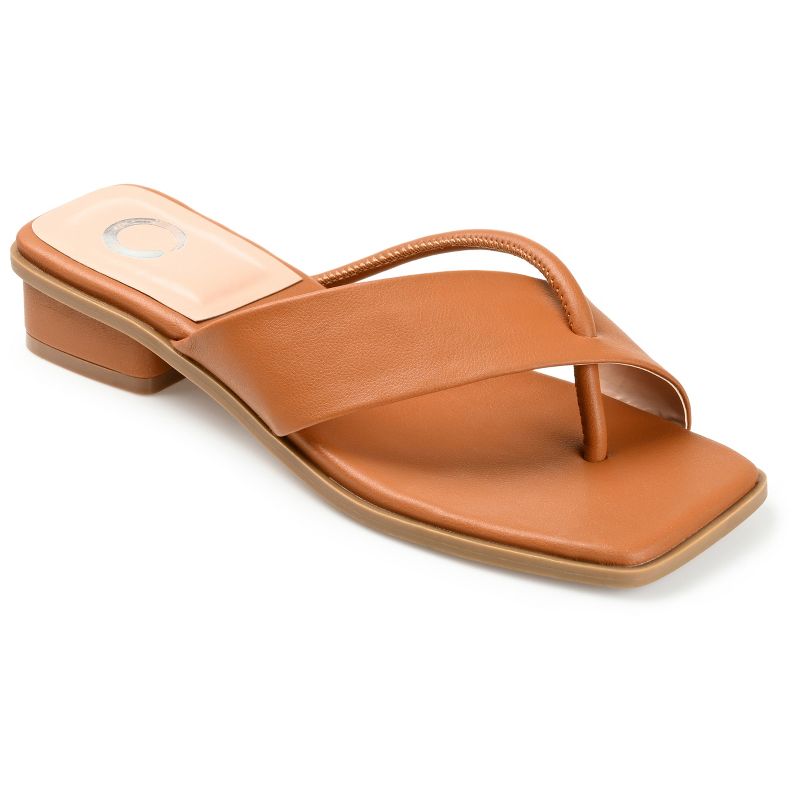 Journee Collection Womens Mina Tru Comfort Foam Flip Flop Low Block Heel Sandals, 1 of 11