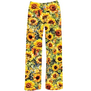 Collections Etc Vibrant Sunflowers Elasticized Waist Drawstring Lounge Pants - 1 of 4