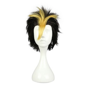 Unique Bargains Women's Wigs 12" Black Blonde with Wig Cap Anime Cosplay Wig - 1 of 4