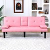 NicBex Modern Leather Tufted Loveseat Sofa Couch with Foldable Cup Holder & Sturdy Legs,2-Seat Lounge Sofa for Living Room,Apartment - 2 of 4