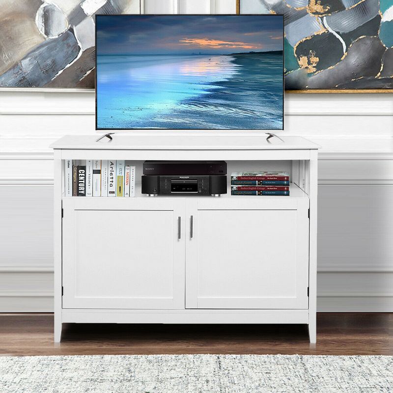 Costway Modern Kitchen Storage Cabinet Buffet Server Table 36" Sideboard Dining Wood White, 5 of 8