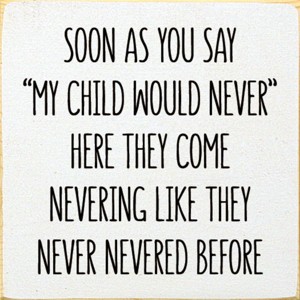 Slickblue Funny Parenting Quote Wood Wall Sign – Rustic 7x7 Home Decor for Moms and Dads, Multiple Color Options - 1 of 3