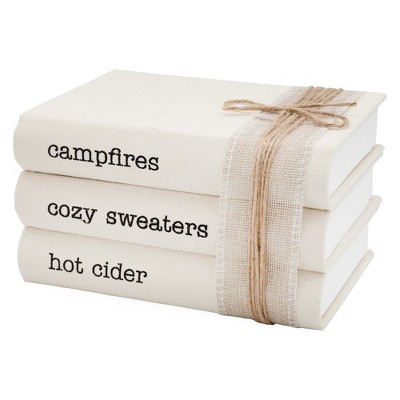 AuldHome Design Faux Book Stack: 3pc Set Decorative Book Tower for DIY Crafts and Home Decor