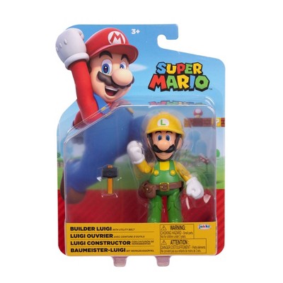 Nintendo Super Mario 4" Builder Luigi with Hammer Figure