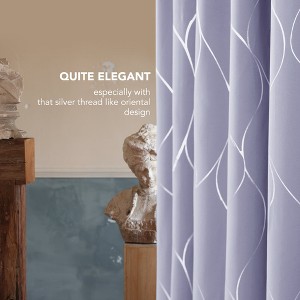 Deconovo Silver Line Blackout Curtain Panel Pair Multi Size 2 Panels - 1 of 4
