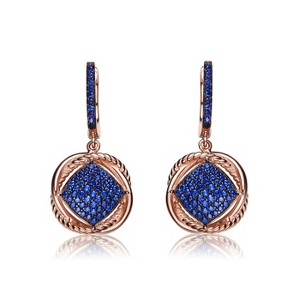 Guili Noir Blush & Midnight Bloom Sterling Silver Black/Rose Plated Cubic Zirconia Drop/Dangling Earrings for Bold Chic Fashion & Glamorous Shine - 1 of 3