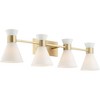 Quorum Lighting Beldar 4 - Light Vanity in  Aged Brass - 3 of 4