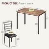 5 Piece Kitchen Dining Room Table Chair Set for Small Space, Indoor Modern Dinette Set for 4, Square Dinner Table Set for Dinette, Breakfast - 2 of 4