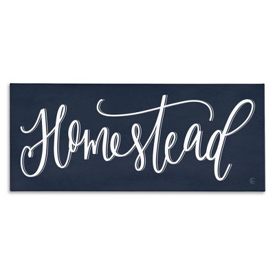 Stupell Industries Navy Blue Homestead Phrase, 40" x 17"