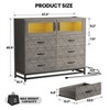 8 Drawer Dresser with LED Lights & Charging Station, Tall White Dresser with 6 Drawers and 2-Door Cabinet, Modern Storage Chest for Bedroom - 4 of 4