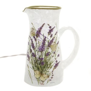 Stony Creek 8.75 In Butterflys & Lavender Pitcher Electric Flowers Spring Novelty Sculpture Lights - 1 of 3