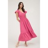 August Sky Women's V-Neck Short Sleeve Midi Dress - 4 of 4
