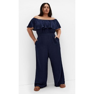 Women's Plus Size Serene Jumpsuit - navy | CITY CHIC - 1 of 4