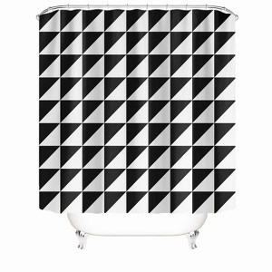 Black And White Squares Shower Curtains for Bathroom Waterproof Fabric Bath Curtain Durable Soft Stylish Bathroom Decor 72x72 Inch - 1 of 1