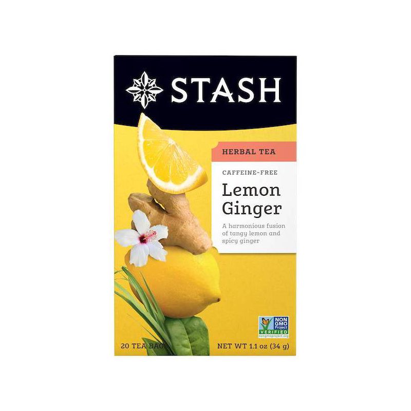 Stash Lemon Ginger Herbal Tea Bags - 1.1oz/20ct, 1 of 6