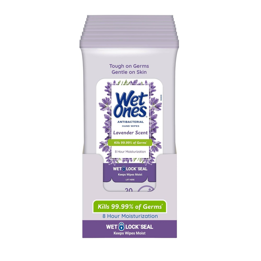 Wet Ones Antibacterial Hand Wipes Lavender - 10pk/20ct