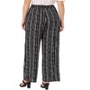 Agnes Orinda Women's Plus Size Boho Palazzo Elastic Waist Stripe Wide Leg Lounge Pants with Pocket - 4 of 4