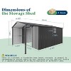 AMERLIFE 10x16.6x7.3 FT Outdoor Metal Storage Shed with Lounge Area, Sliding Doors, 2 Windows & Vents, Heavy-Duty Weather-Resistant Steel, Dark Gray - 2 of 4