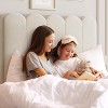 Twin Bed Frame with Drawer, White Velvet Upholstered Platform Bed with Wave Headboard for Kids/Girls, Wooden Slats Support, No Box Spring Needed - 4 of 4