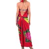 LA LEELA Women's Bikini Beach Wrap Swimwear Cover up Skirt Bathing suit Summer Wraps Sarong Swimsuits for Women One Size Red, Floral - 4 of 4