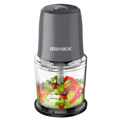 EZBASICS Pood Processor CP5001 500ML, Small Food Processor for Vegetables, Meat, Fruits, Nuts, 2 Speed Mini Food Chopper, 2-Cup Capacity, Silver