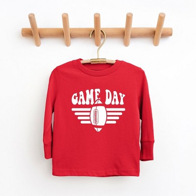 The Juniper Shop Football Game Day Stripes Toddler Long Sleeve Tee