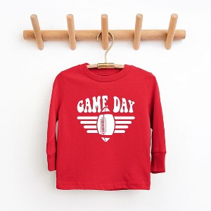 The Juniper Shop Football Game Day Stripes Toddler Long Sleeve Tee - 1 of 3