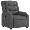 vidaXL Dark Gray Fabric Massage Recliner Chair - Manual Recline, Vibration Massage, Cup Holders, Cozy Padded Lounger for Living Room - 3 of 4