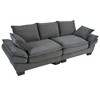 Akoasm 80.3 in. W Modern Curved Sofa with Back Upholstered & 2 Decorative Throw Pillows For Bedroom & Living Room-Gray - 4 of 4