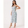 cheibear Women's Sleeveless Racer Back Full Slip Camisole Midi Nightgowns - 3 of 4