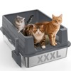 Large Cat Litter Box 28x20 Inches, High-Sided Enclosed Litter Pan with Low Entry, Non-Stick Bottom for 3+ Cats, Senior & Overweight Cat Friendly - 2 of 4