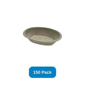 Sabert 27 oz Oval Burrito Bowl Natural Plant Fiber No Added PFAS - Pack of 150 - 1 of 3